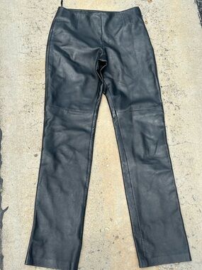 Moda International VTG Black Leather Pants
